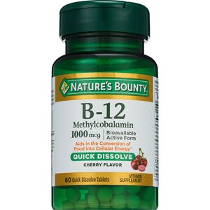 Nature's Bounty - Vitamina B-12 en tabletas de disolución rápida, 1000 mcg, 60 u.