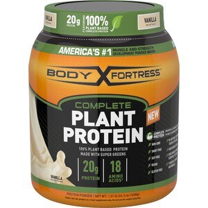 Body Fortress Plant - Vanilla Protein Powder, 21.96 OZ