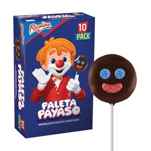 Ricolino Paleta Payaso Chocolate Marshmallow Lollipop, 17.64 OZ