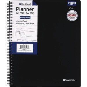  PlanAhead 15-Month Large Dated Planner, Assorted Colors 