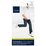 Sigvaris Well-being Men's Casual Cotton Compression Socks, Black, 15-20mmHg, thumbnail image 1 of 4