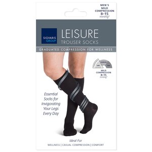 SIGVARIS Leisure Trouser Compression Socks, Men's, 8-15mmHg, Size B, Black , CVS
