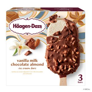 Haagen-Dazs Vanilla Milk Chocolate Almond Ice Cream Bars, 3 CT