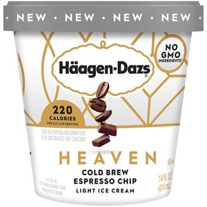 Haagen-Dazs Heaven Cold Brew Espresso Chip Light Ice Cream, 14 OZ