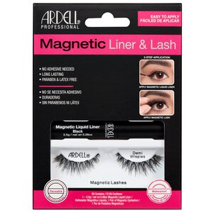 Ardell - Kit de delineador y pestañas postizas magnéticos, Demi Wispies