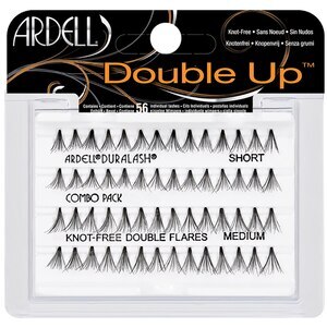 Ardell Double Ups - Combo de pestañas postizas individuales, cortas/medianas, negro, 56 u.