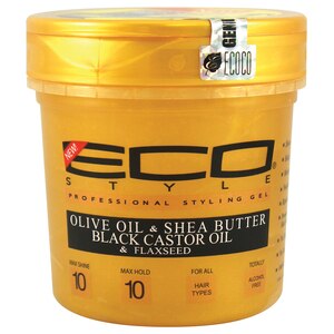 Eco Style - Gel para peinar, Olive Oil & Shea Butter Black Castor Oil & Flaxseed, 16 oz