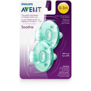 Philips Avent Soothie Pacifier, Green, 0-3 mo, 2CT