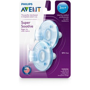 Philips Avent Soothie Pacifier, Various Colors, 3+ mo, 2CT