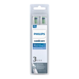 Philips Sonicare C2 Optimal Plaque Control Electric Toothbrush Replacement Brush Heads, Soft Bristle, White, 3 Ct , CVS