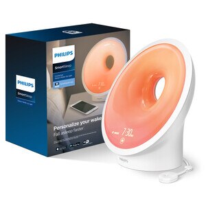 Philips SmartSleep Connected Sleep and Wake-up Light Therapy Lamp, Smartphone Enabled with Built-in Bedroom Monitor