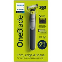 Philips Norelco OneBlade - Recortadora y rasuradora eléctrica para el rostro y el cuerpo