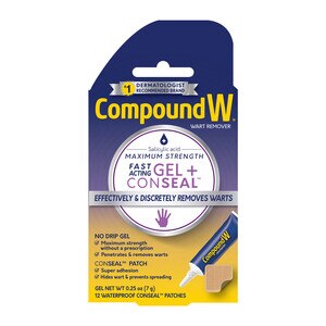 Compound W Maximum Strength Fast Acting Gel + Conseal Wart Remover, 0.25 OZ, 12 Ct , CVS