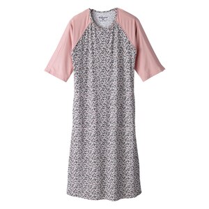 Silverts Nightgown With Side Snaps Recovery, Ditsy Floral/Dusty Pink, Large , CVS