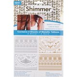 Shimmer Metallic Jewelry Tattoos, Gold & Silver Designs, thumbnail image 2 of 3