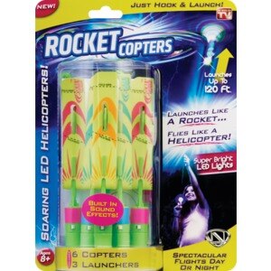 Rocket Copters Kids LED Slingshot Helicopter Toy , CVS