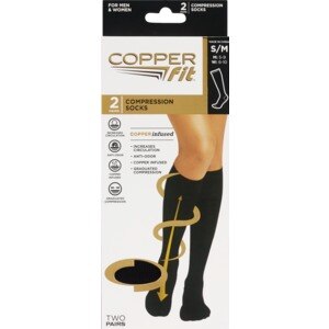 Copper Fit Energy Knee High Compression Socks Black