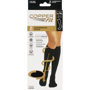 Copper Fit Energy Knee High Compression Socks Black