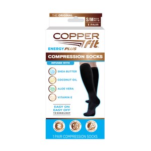 Copper Fit Energy Plus Compression Infused Hydrating Socks, S/M , CVS