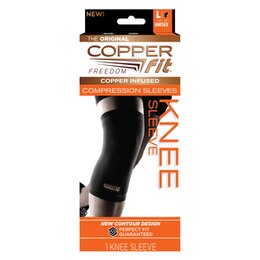  Copper Fit Freedom Knee Sleeve 2 Pack, Copper Infused