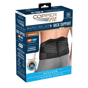 Copper Fit Rapid Relief Hot & Cold Therapy Back Support, Adjustible