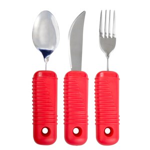 Essential Medical Supply Power of Red Utensil Set  with Rocker Knife, Bendable Spoon and Bendable Fork
