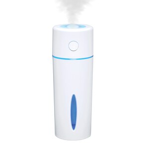 Treva Portable Mini Humidifier 150 ml Capacity, Cool Mist Ultrasonic Humidifier with Colored Light, USB Powered, 2 Misting Modes