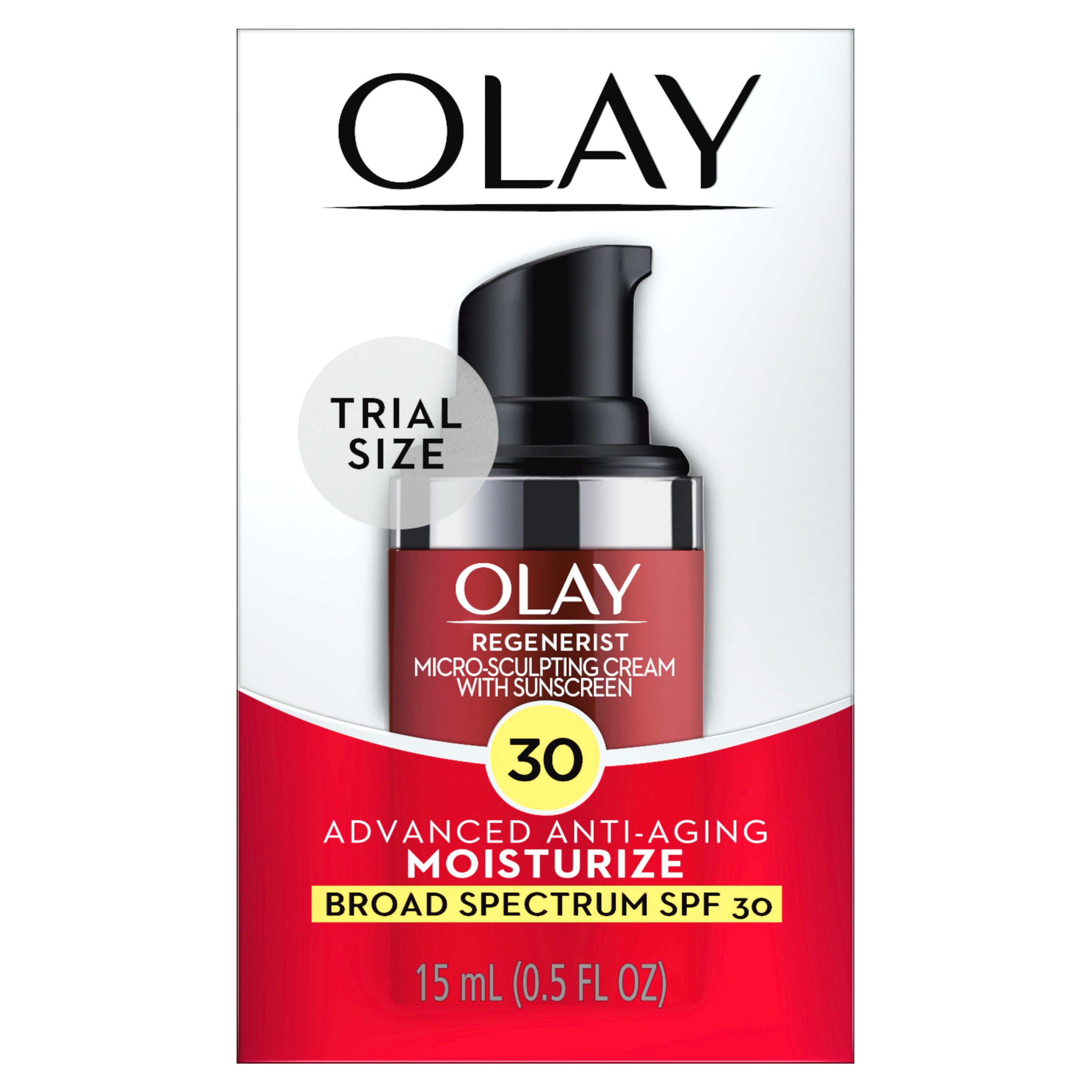 Olay Regenerist Micro-Sculpting Cream Face Moisturizer With SPF 30, Trial Size, 0.5 Oz , CVS