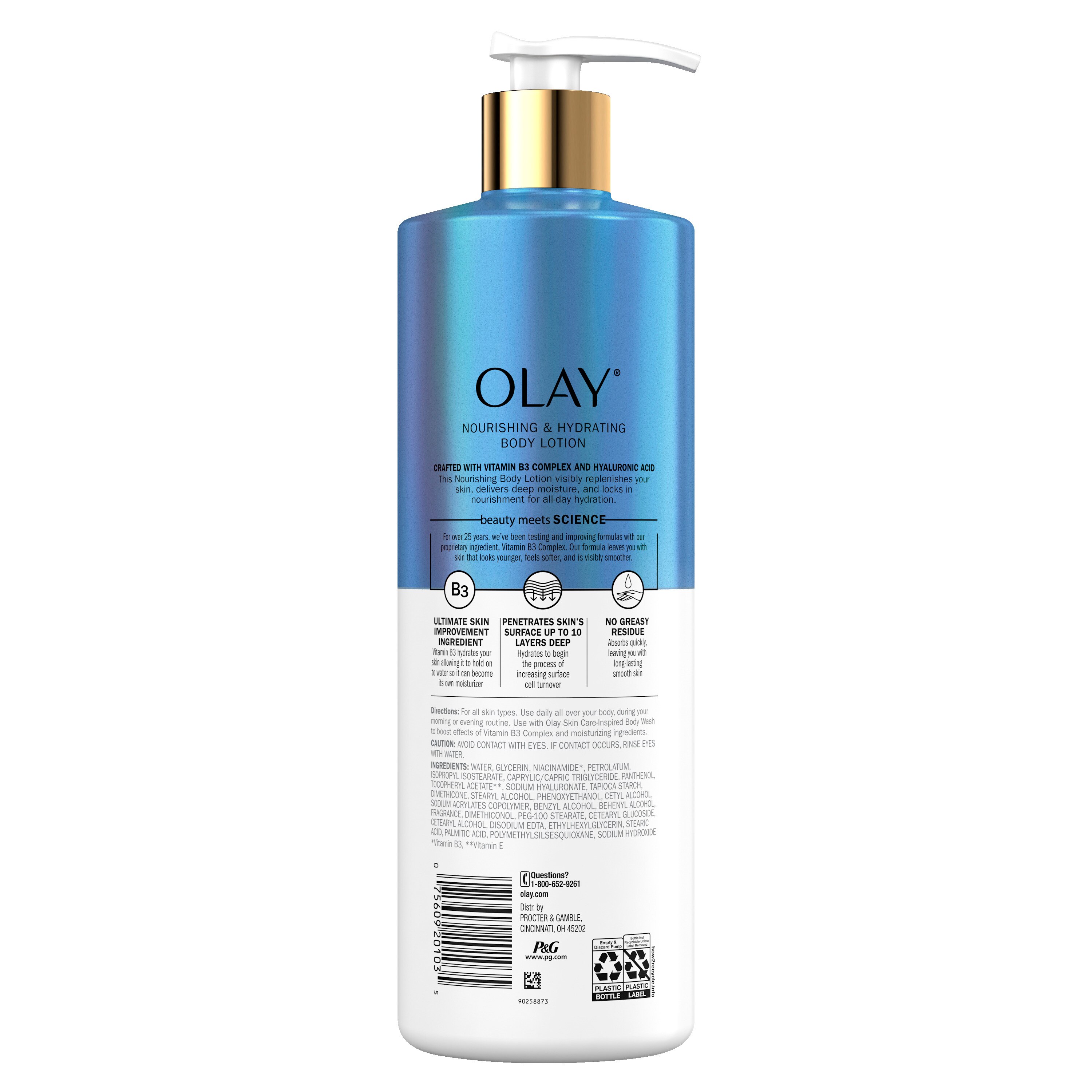 Olay Nourishing & Hydrating Body Lotion with Hyaluronic Acid, 17 OZ