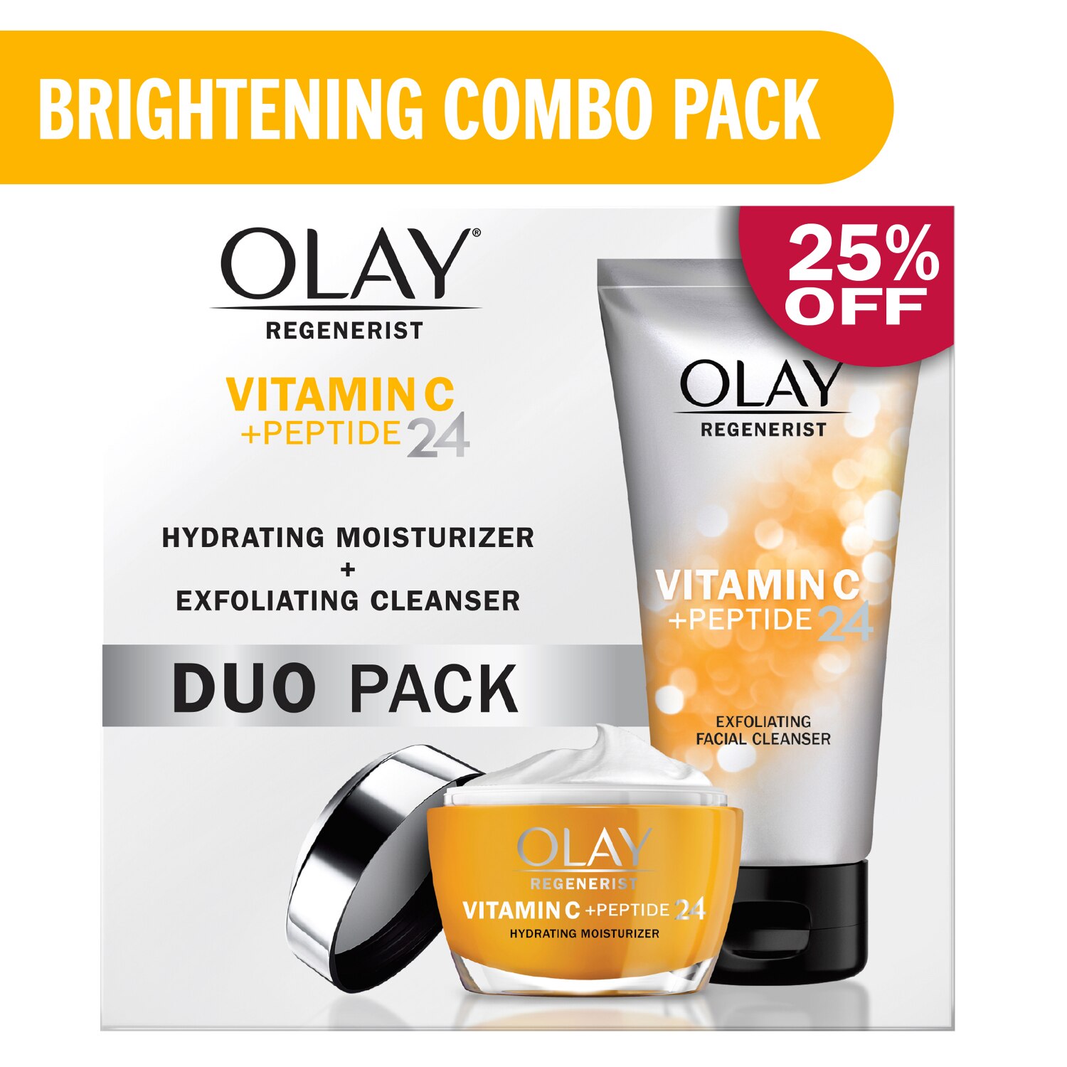 Olay Regenerist Vitamin C + Peptide 24 Cleanser + Moisturizer Duo Pack