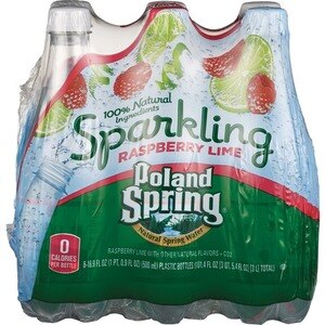 Poland Spring Sparkling Natural Spring Water Plastic Bottle Raspberry Lime
