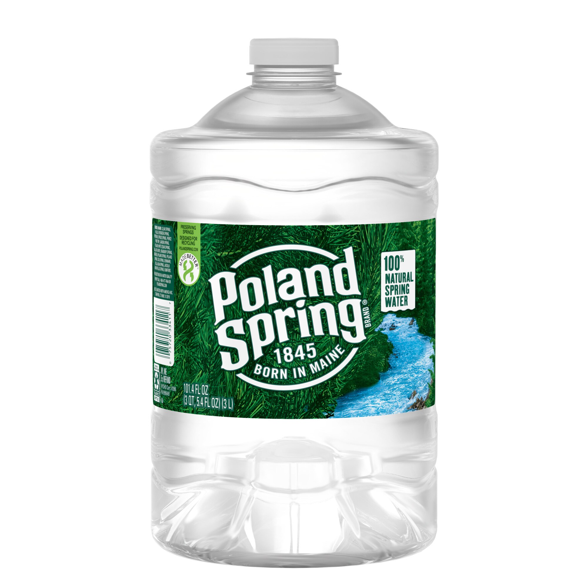 Poland Spring 100% Natural Spring Water Plastic Jug, 101.4 oz