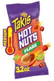 Takis Flare Hot Nuts Pouch, Chili Pepper & Lime Flavored Spicy Double-Crunch Peanuts, 3.2 oz, thumbnail image 2 of 13