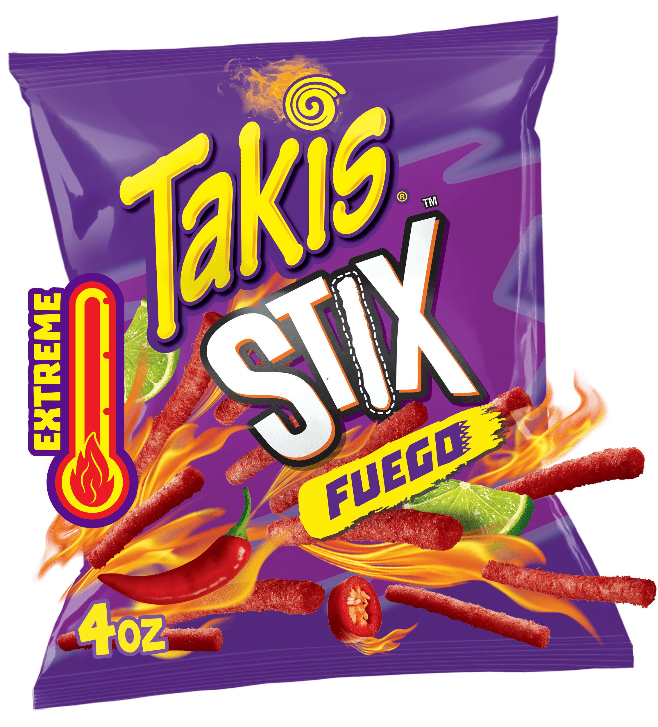 Takis Fuego Stix Hot Chili Pepper & Lime Flavored Spicy Corn Chips, 4 Oz , CVS