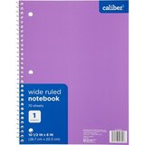 Caliber 1 Subject Notebook Wide Ruled, 10.5 in x 8 in, Assorted Colors, thumbnail image 1 of 2