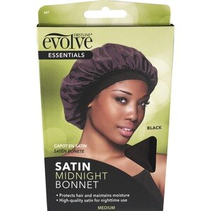 Firstline Evolve Essentials Satin Midnight Bonnet, Black , CVS