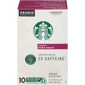 Starbucks Plus Coffee With 2x Caffeine Dark Roast K Cup Pods 10 Ct Cvs Pharmacy