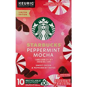 Starbucks Peppermint Mocha K Cup Pods 10 ct 3.7 oz