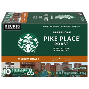 Starbucks Coffee K-Cup Pike Place Coffee, Medium Roast, 10 Ct , CVS