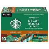 Starbucks Coffee K-Cup Pods, Medium Roast Decaf House Blend, 10 ct, 4.2 oz, thumbnail image 1 of 3