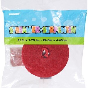 Omni Party - Serpentina de papel crepe de 81 pies, rojo