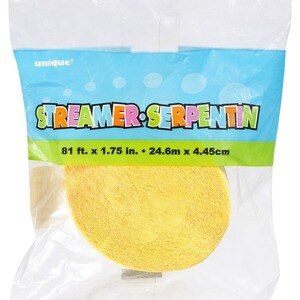 Omni Party 81 Foot Crepe Streamer Yellow - 81 Inch , CVS