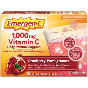 Emergen-C 1000mg Vitamin C Powder, Cranberry Pomegranate Flavor, 30 CT