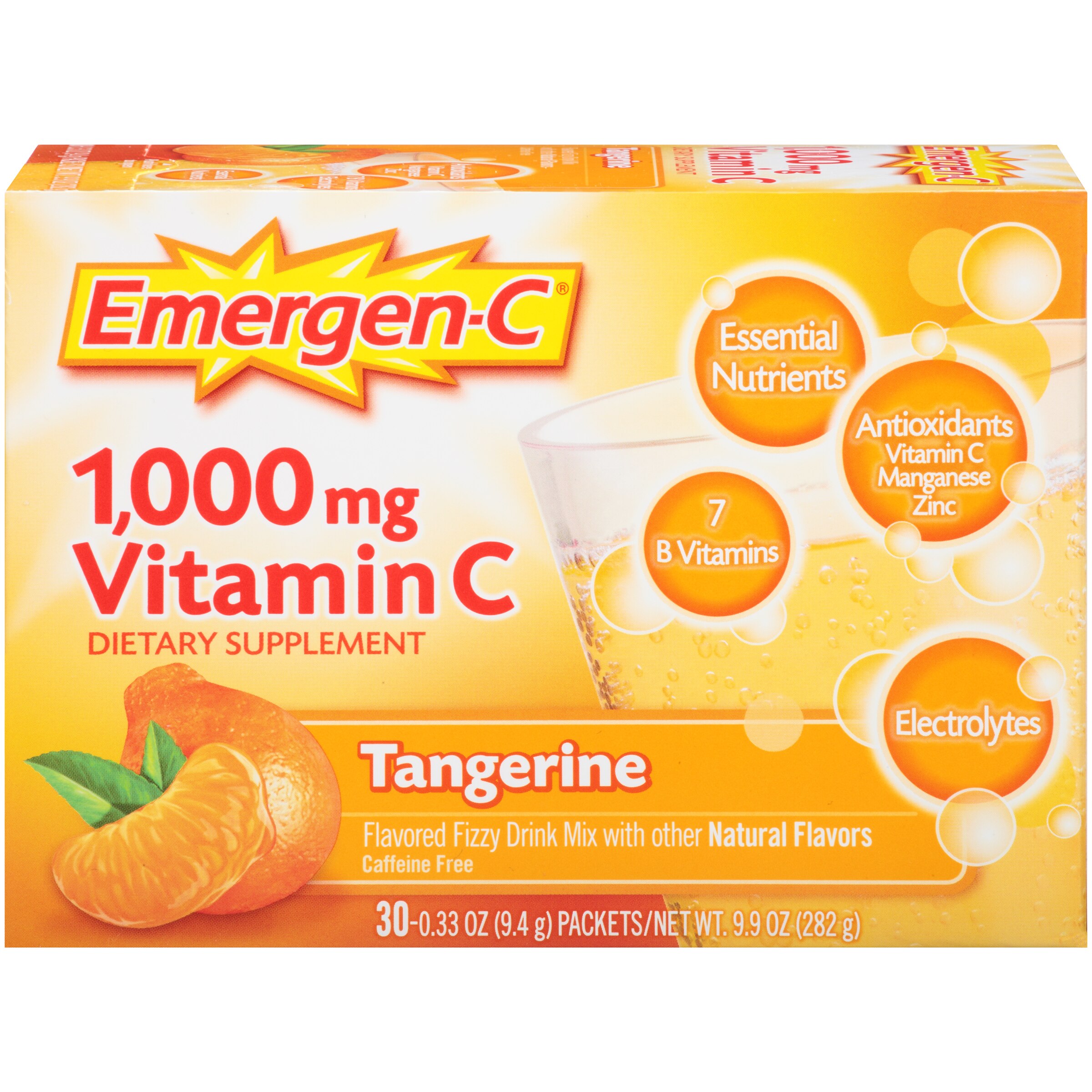 Emergen-C 1, 000mg Vitamin C Tangerine Fizzy Drink Mix, 30 Ct , CVS