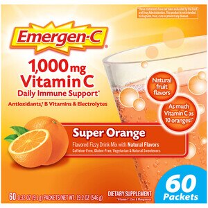 Emergen C 1000mg Vitamin C Powder Super Orange Flavor 60 Ct Cvs Pharmacy