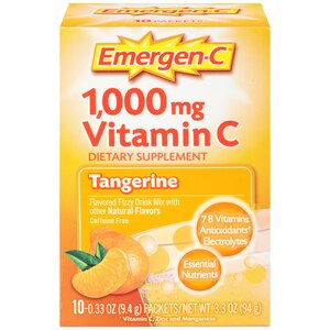  Emergen-C 1,000mg Vitamin C Tangerine Fizzy Drink Mix 