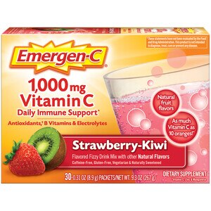  Emergen-C 1000mg Vitamin C Powder, Strawberry Kiwi Flavor, 30 CT 