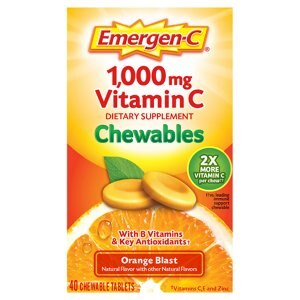 Emergen-C - Tableta masticable sabor naranja, 40 u.