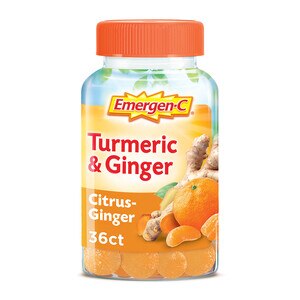 Emergen-C Citrus-Ginger Gummies Turmeric and Ginger Immune Support Natural Flavors With High Potency Vitamin C 36 Count