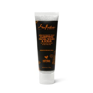 SheaMoisture - Limpiador y exfoliante facial, African Black Soap, 4 oz